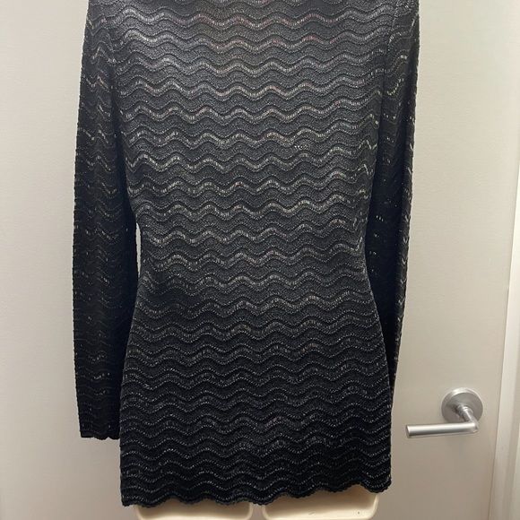 St. John Couture by Marie Gray Black Mesh Sequin Cardigan with Floral Buttons 4 - Picture 9 of 12